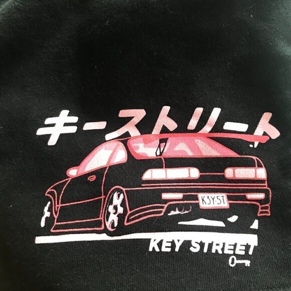 Key Street Moto Ichiban Black Sweat Shorts Size L - Picture 4 of 5